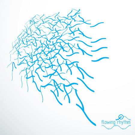 Technological vector wallpaper made with abstract lines. Modern geometric composition can be used as template and layout.のイラスト素材