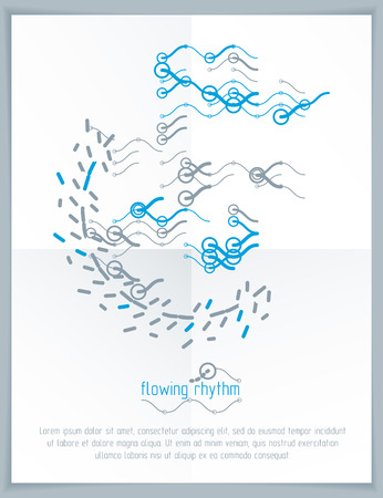 Technological vector wallpaper made with abstract lines. Modern geometric composition for use as advertising banner.のイラスト素材