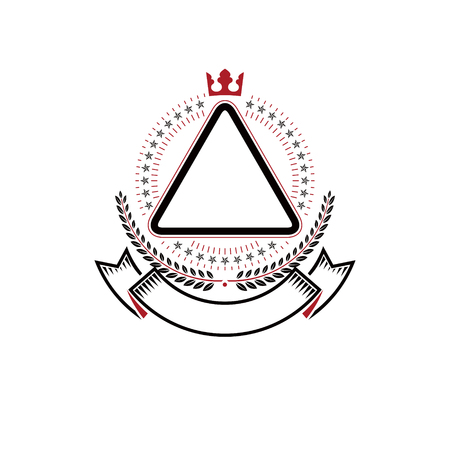 Graphic emblem created with ancient crown.のイラスト素材