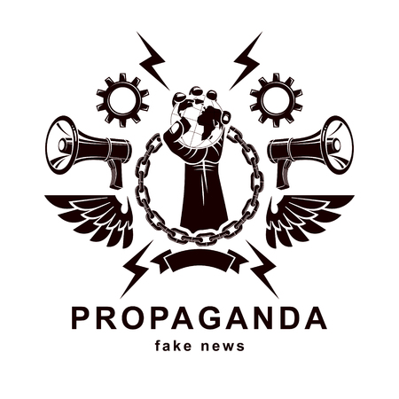 Fake news emblem design.のイラスト素材