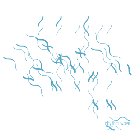 Flowing rhythm abstract wave lines pattern.のイラスト素材