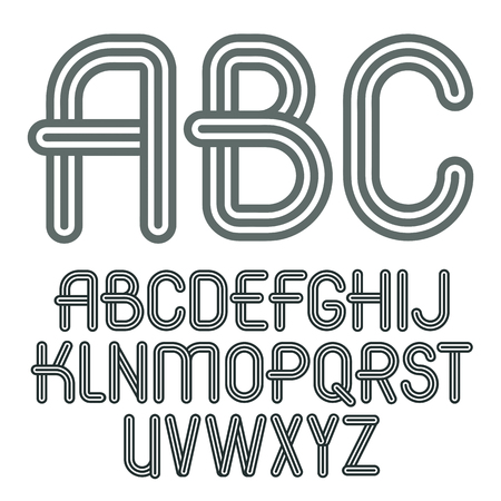Set of trendy capital alphabet lettering design.のイラスト素材