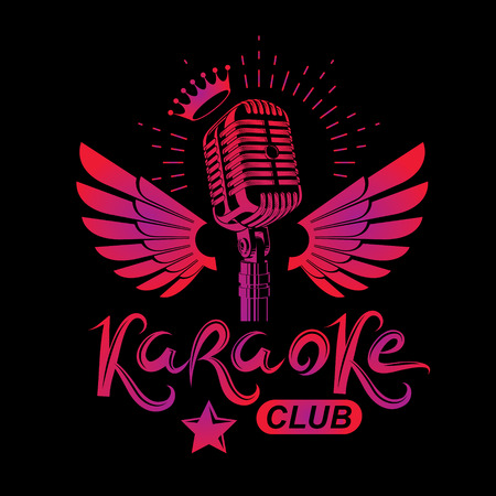 Karaoke advertising poster.のイラスト素材