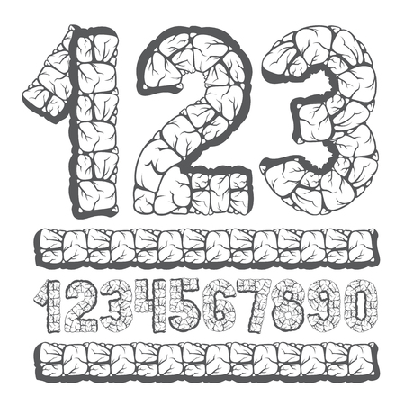 Set of stylish digits modern numerals collection.のイラスト素材