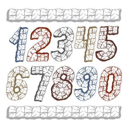 Set of stylish digits modern numerals collection.のイラスト素材