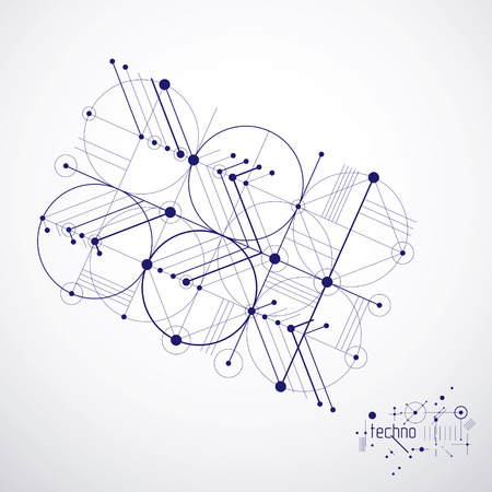 Engineering technological wallpaper made with circles and lines.のイラスト素材