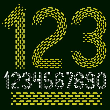 Trendy vintage numbers font style design.のイラスト素材
