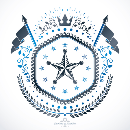 Heraldic signs vector vintage elements.のイラスト素材