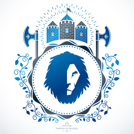 Heraldic design, vector vintage emblem.のイラスト素材