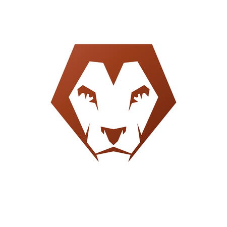 Brave Lion King face emblem animal element. Heraldic Coat of Arms decorative logo isolated vector illustration.のイラスト素材