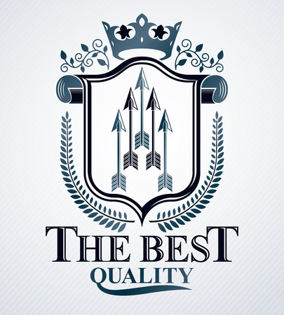 Vintage emblem, vector heraldic design.のイラスト素材