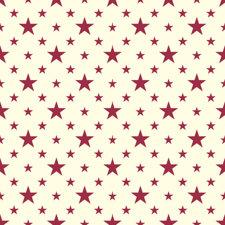 Celebrative vector endless pattern created with pentagonal stars, seamless composition. Continuous texture can be used as starry website background and as wrapping paper on holiday theme.のイラスト素材