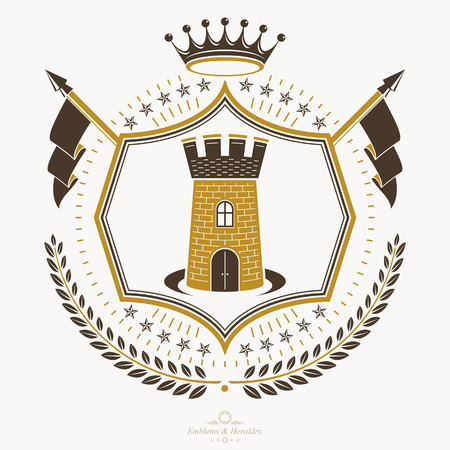 Heraldic sign, element, heraldry emblem, insignia, sign, vector.のイラスト素材