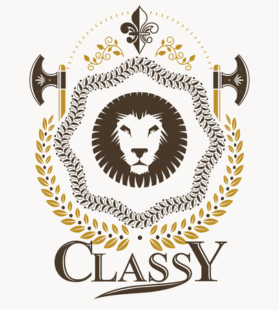 Vintage decorative emblem composition, heraldic vector.のイラスト素材