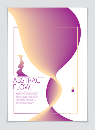 Abstract flow fluid vector background. A4 print format.Brochure, flyer, cover, poster or guidebook template. のイラスト素材
