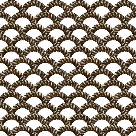Rope seamless pattern, trendy vector wallpaper background. Weaving or fishing net macro detailed endless illustration. Usable for fabric, wallpaper, wrapping, web and print.のイラスト素材