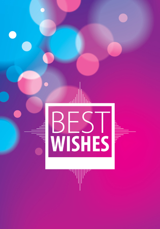 Birthday greeting card vector design. Includes lettering composition placed over colorful blurred lights abstract background. A4 format with CMYK colors acceptable for print.のイラスト素材