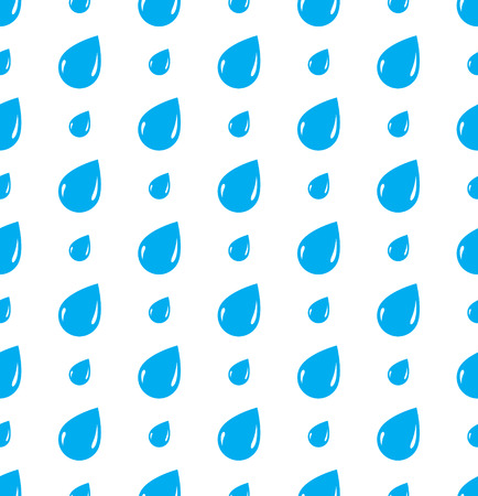Rain drops falling seamless pattern, vector blue colored repeat endless background. Dripping trendy illustration.のイラスト素材
