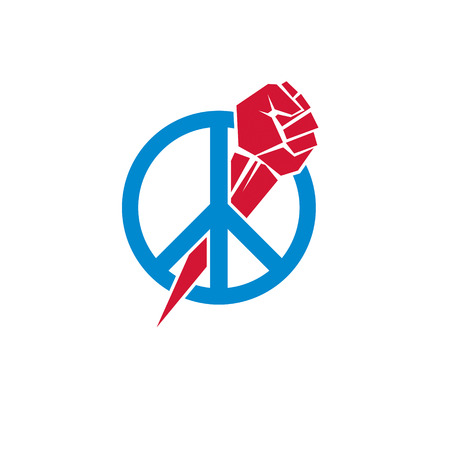 Vector illustration of clenched fist in the burning fire. Power and authority conceptual logoのイラスト素材