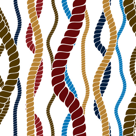 Rope woven vector seamless pattern, abstract illustrative background. Usable for fabric, wallpaper, wrapping, web and print.のイラスト素材