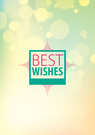 Happy Birthday vector design for greeting card. Includes lettering composition placed over colorful blurred lights abstract background. A4 format with CMYK colors acceptable for print.のイラスト素材