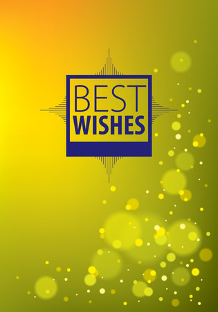 Happy Birthday beautiful greeting card vector design. Includes lettering composition placed over colorful blurred lights abstract background. A4 format with CMYK colors acceptable for print.のイラスト素材