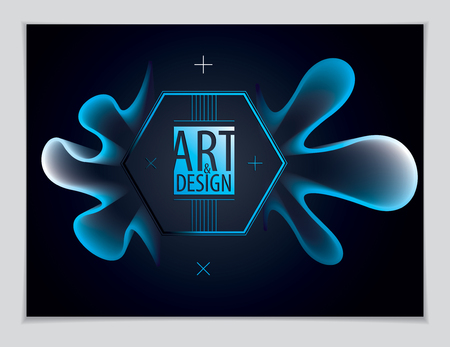 Beautiful flower shape with colorful gradient, vector abstract art element. Bright color wave dimensional object.のイラスト素材