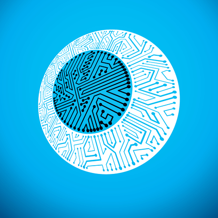 Vector circuit board, digital technologies abstraction.のイラスト素材