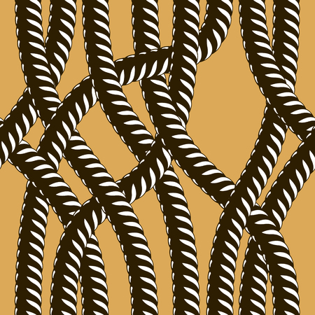 Rope seamless pattern, trendy vector wallpaper background. Tangled cord stylish illustration. Usable for fabric, wallpaper, wrapping, web and print.のイラスト素材