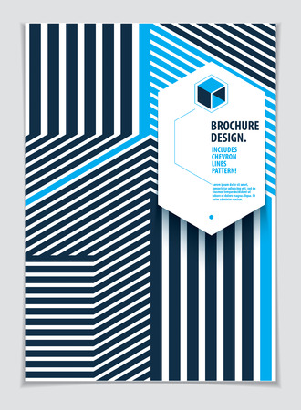 Future geometric design template. Abstract striped textured geometric vector pattern. Layout for Cover, Placard, Poster, Flyer and Banner Design. A4 print format.のイラスト素材