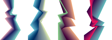 Abstract shape vector backgrounds set. Sharp cornered artistic colorful gradient.のイラスト素材