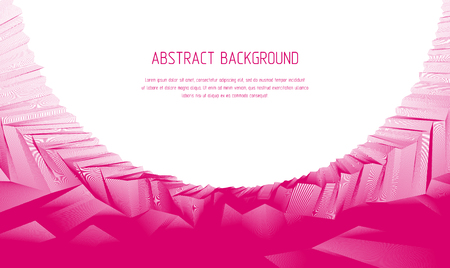 Abstract vector background with fantastic landscape terrain of cosmic planet, geometric 3d line art abstract background of skyline. Usable as template for layout with copy space for title and text.のイラスト素材