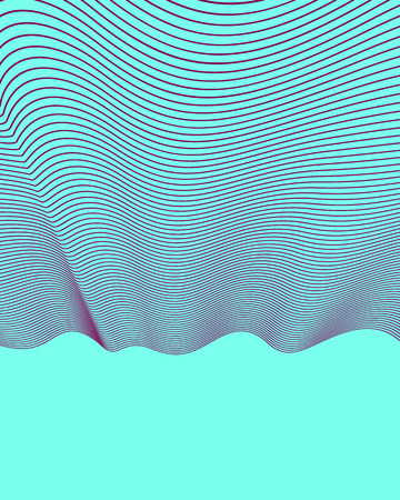Abstract artistic vector linear background, wavy lines, rhythmic waves flowing, textile fabric theme pattern.のイラスト素材