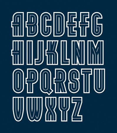 Vector retro old condensed script from a to zのイラスト素材