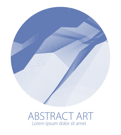 Abstraction art linear textured element in round shape. Vector abstract 3d perspective background for layouts, posters, banners, print and web.のイラスト素材