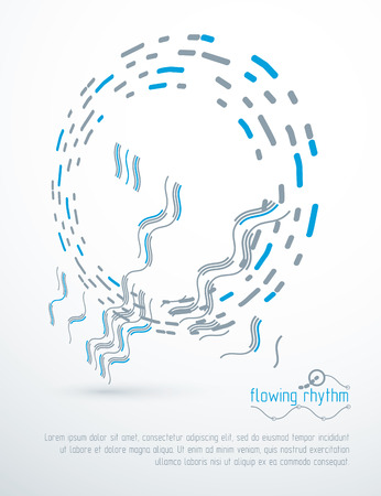 Abstract wavy lines pattern, art graphic illustration can be used as presentation flyer or brochure head page.のイラスト素材