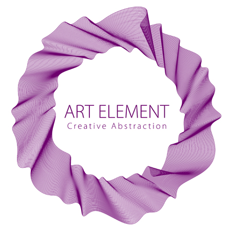 Round frame of flowing smoke. Vector abstract artistic beautiful background with copy space for text. Isolated over white background.のイラスト素材