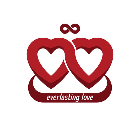Infinite Love concept, vector symbol created with infinity loop sign and heart.のイラスト素材