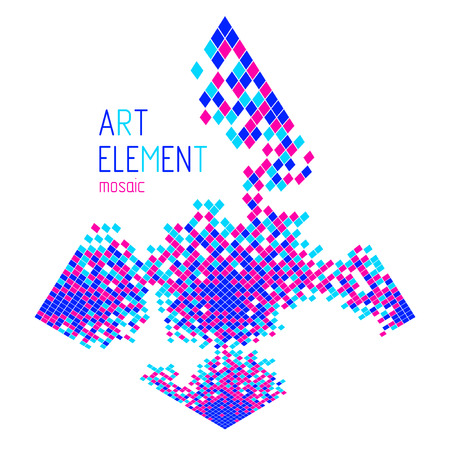 Beautiful abstract 3d vector mosaic background, artistic geometric illustration as a template for your layout with copy space for title and text. Usable for brochure, magazine, ad, banner, poster.のイラスト素材