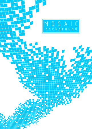 Abstract vector background of great geometric 3d mosaic art, artistic illustration as a template for your layout with copy space for title and text. Usable for brochure, magazine, ad, banner, poster.のイラスト素材