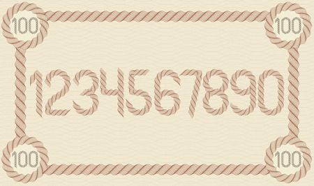 Vector numbers collection made with spirograph pattern, guilloche ornament, best for use in voucher or coupon design.のイラスト素材