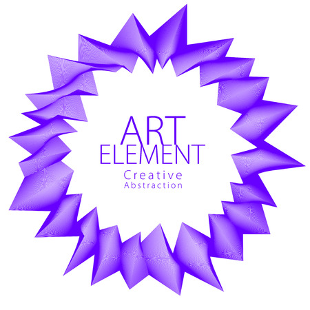 Round artistic frame, vector abstract linear art with copy space for text inside, isolated over white background.のイラスト素材