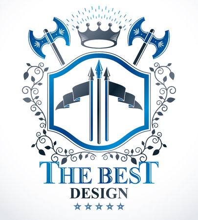 Heraldic signs vector vintage elements.のイラスト素材