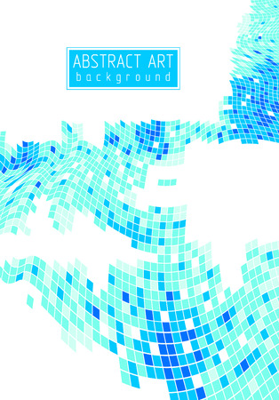 Beautiful abstract 3d vector mosaic background, artistic geometric illustration as a template for your layout with copy space for title and text. Usable for brochure, magazine, ad, banner, poster.のイラスト素材