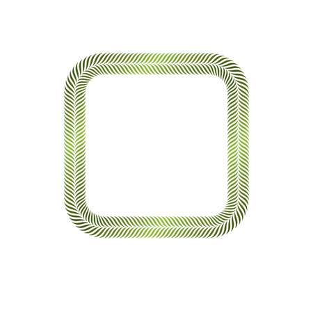 Victorian art vector square frame with blank copy space created using floral decoration and green leaves. Heraldic template illustration.のイラスト素材