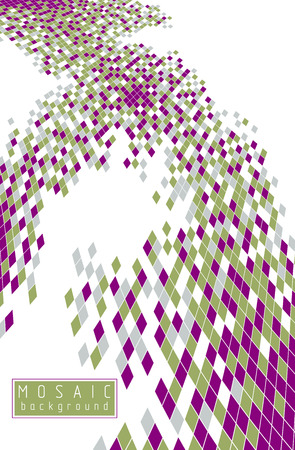 Beautiful abstract 3d vector mosaic background, artistic geometric illustration as a template for your layout with copy space for title and text. Usable for brochure, magazine, ad, banner, poster.のイラスト素材