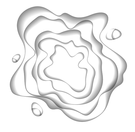 Abstract white paper cutout curvy shapes layered, vector illustration in paper cut style. layout for business card, presentations, flyers or posters.のイラスト素材