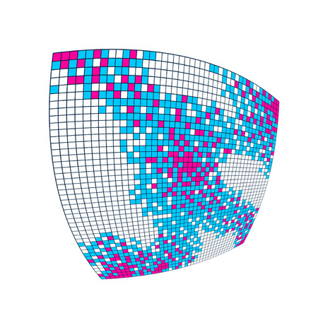 Beautiful abstract 3d vector mosaic background, artistic geometric illustration as a template for your layout with copy space for title and text. Usable for brochure, magazine, ad, banner, poster.のイラスト素材