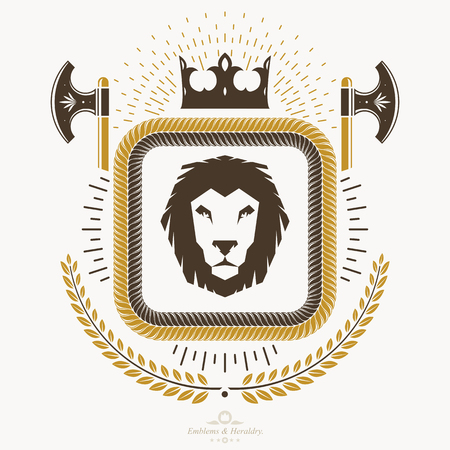 Vintage emblem, vector heraldic design.のイラスト素材