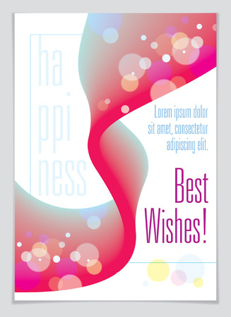 Birthday vector greeting cards set. Includes lettering composition and balloons combined with wavy fluid colorful shape abstract backgrounds collection. A4 format with CMYK colors acceptable for print.のイラスト素材